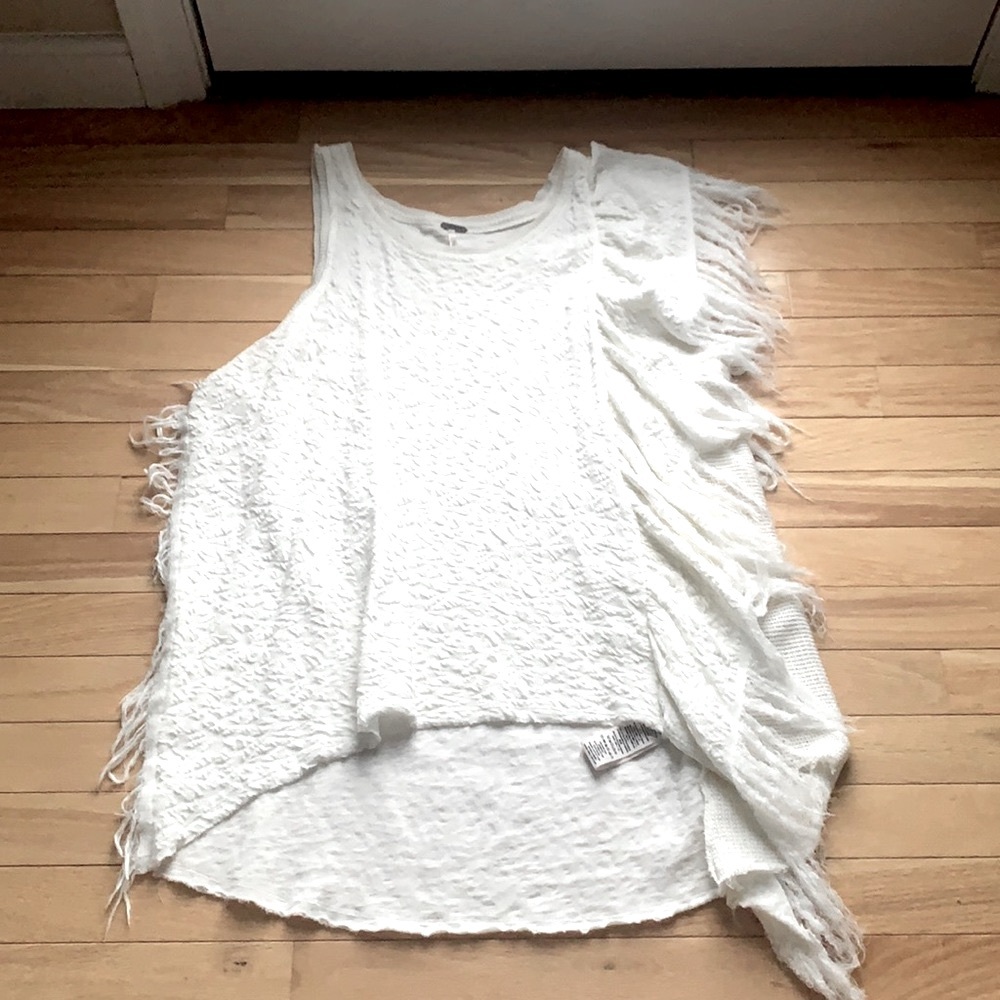 FREE PEOPLE NWOT GORGEOUS ASYMMETRICAL MULTI TEXTURE TOP